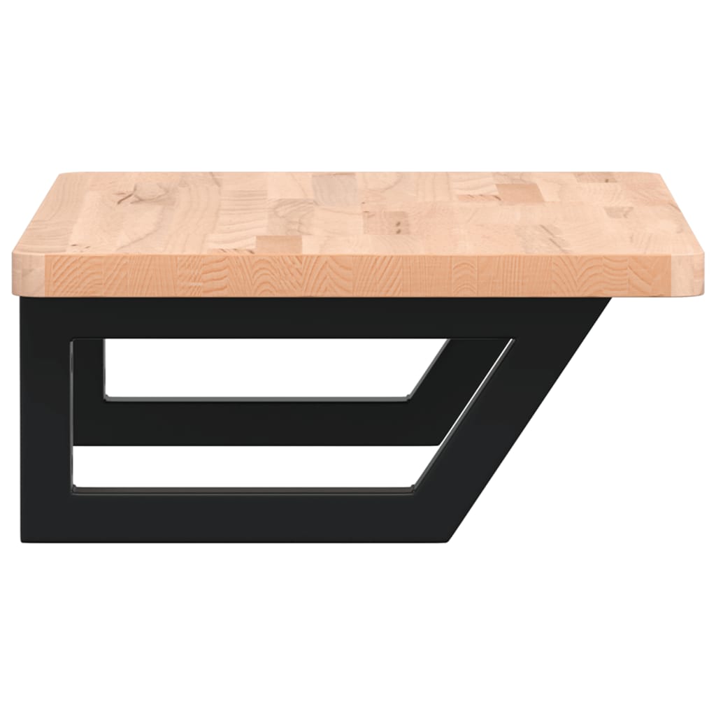 vidaXL Waschbeckenregal Wandmontage Stahl und Massivholz Buche