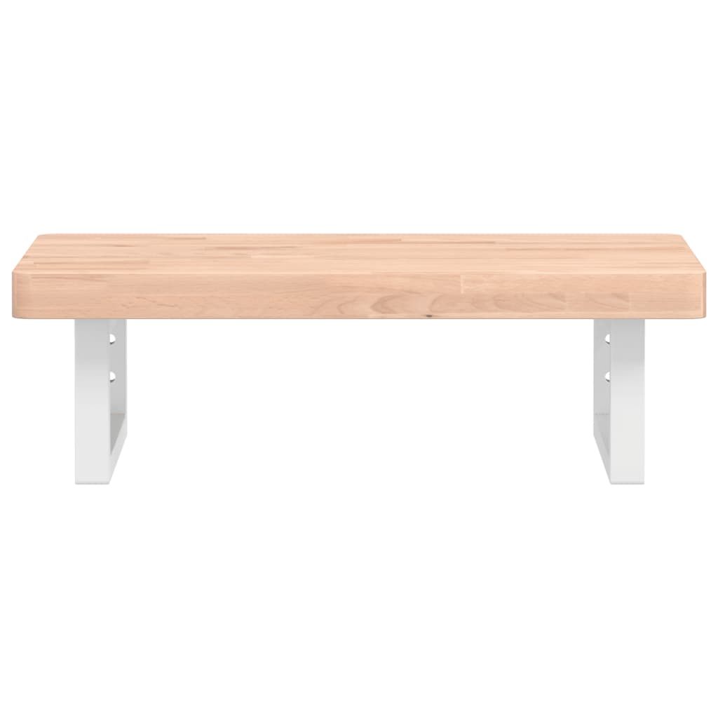 vidaXL Waschbeckenregal Wandmontage Stahl und Massivholz Buche