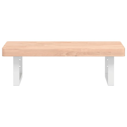 vidaXL Waschbeckenregal Wandmontage Stahl und Massivholz Buche