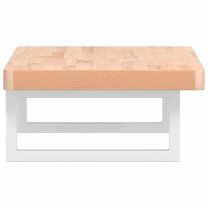 vidaXL Waschbeckenregal Wandmontage Stahl und Massivholz Buche
