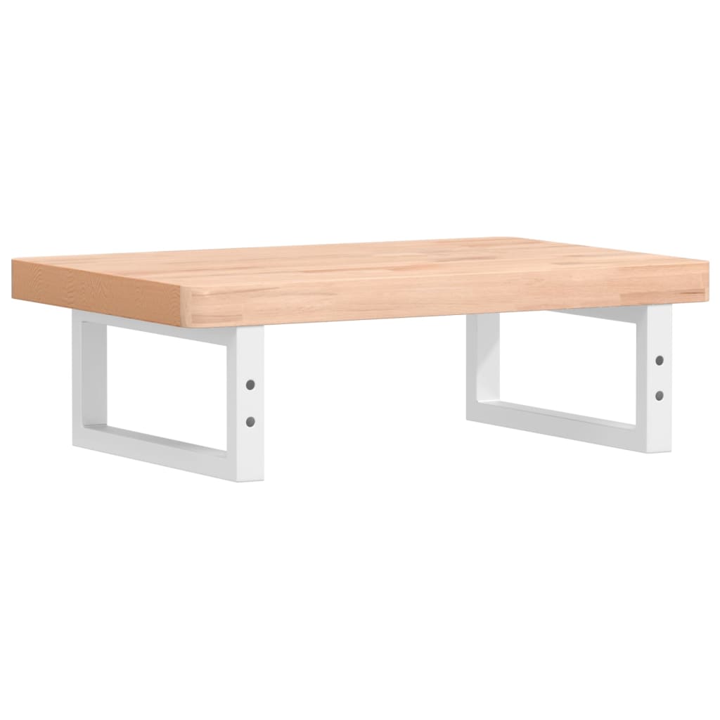 vidaXL Waschbeckenregal Wandmontage Stahl und Massivholz Buche