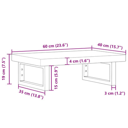 vidaXL Waschbeckenregal Wandmontage Stahl und Massivholz Buche