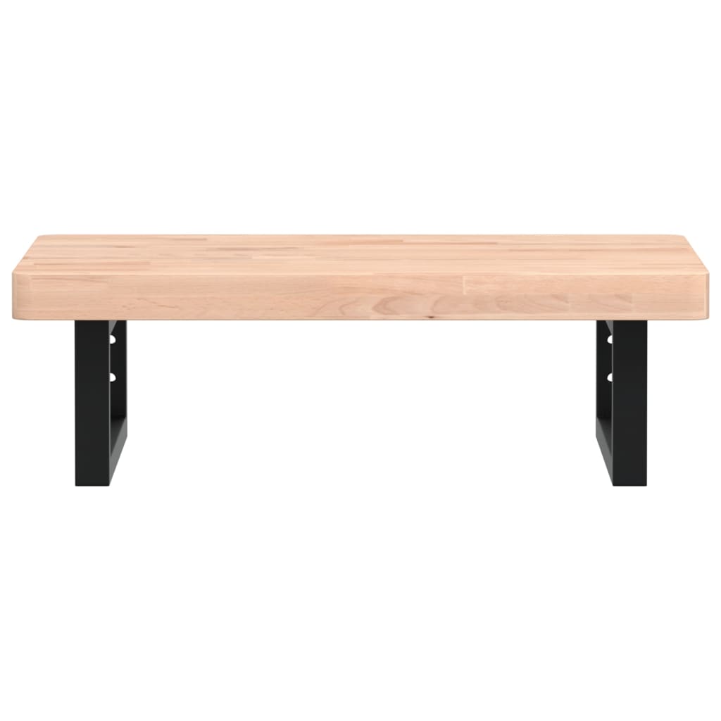 vidaXL Waschbeckenregal Wandmontage Stahl und Massivholz Buche
