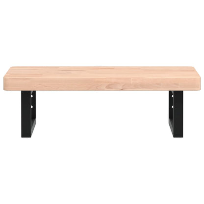 vidaXL Waschbeckenregal Wandmontage Stahl und Massivholz Buche