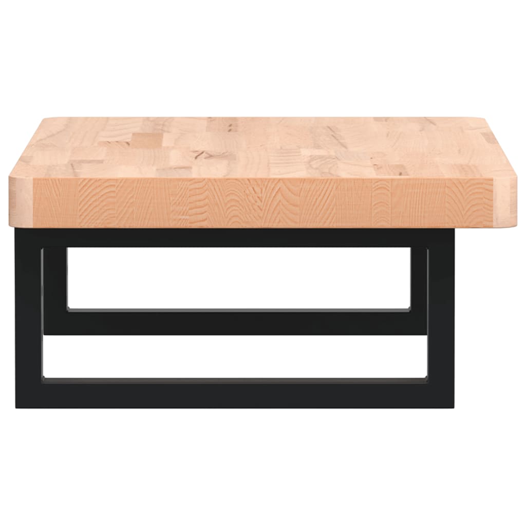 vidaXL Waschbeckenregal Wandmontage Stahl und Massivholz Buche