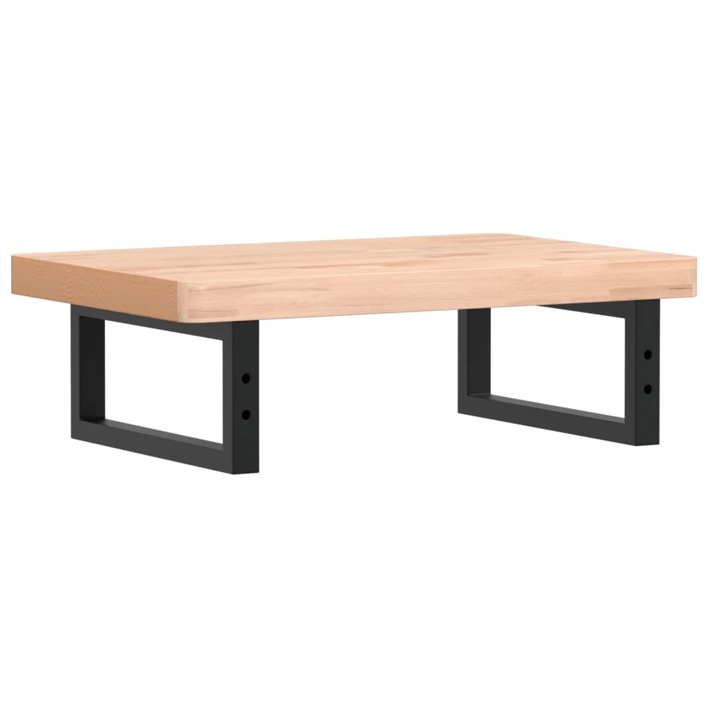 vidaXL Waschbeckenregal Wandmontage Stahl und Massivholz Buche