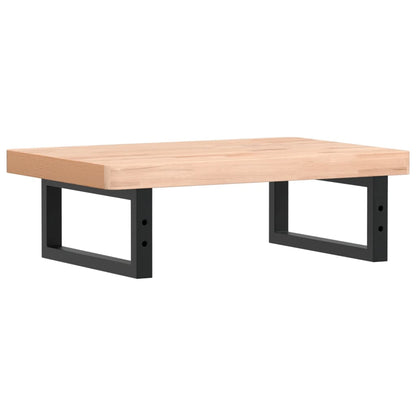 vidaXL Waschbeckenregal Wandmontage Stahl und Massivholz Buche