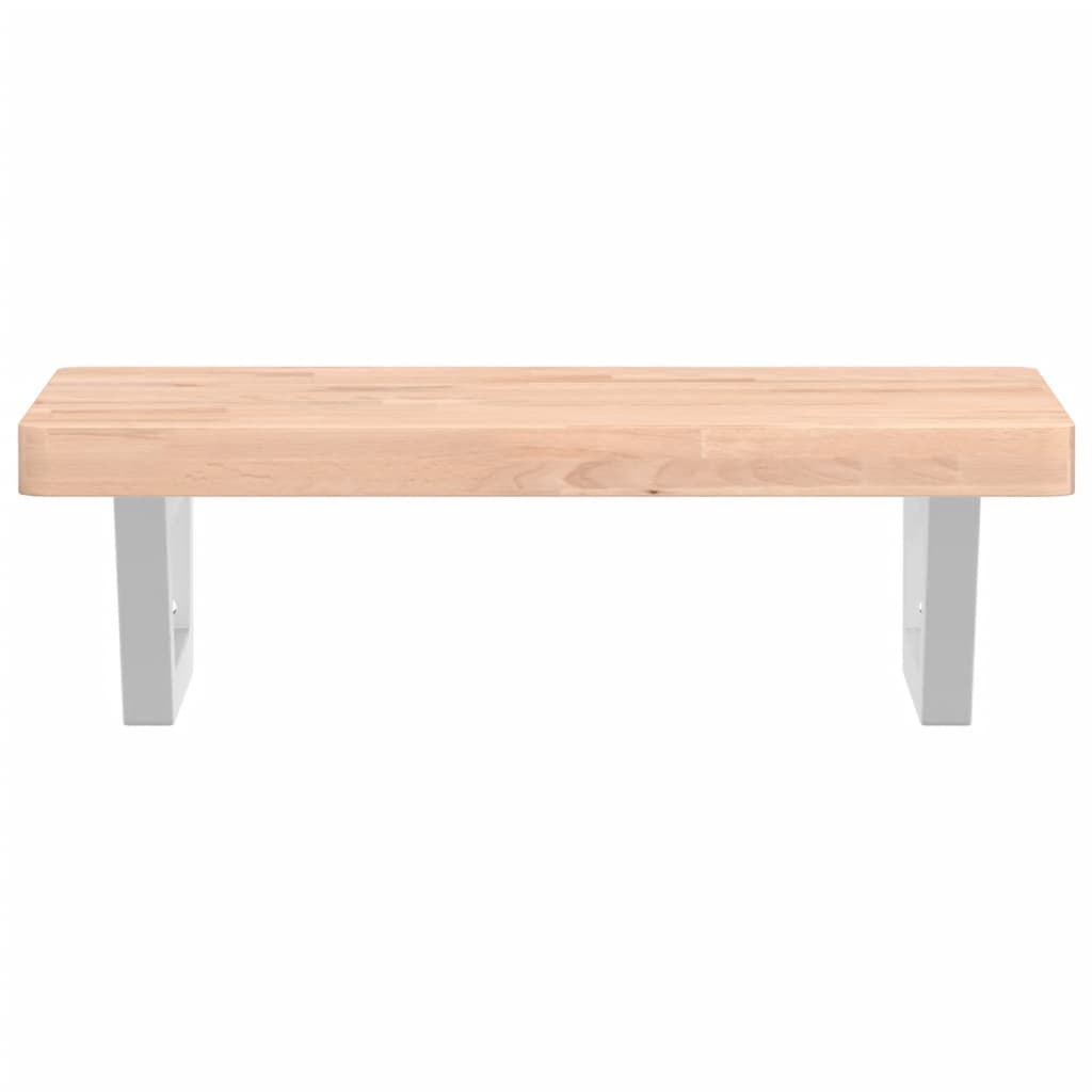 vidaXL Waschbeckenregal Wandmontage Stahl und Massivholz Buche