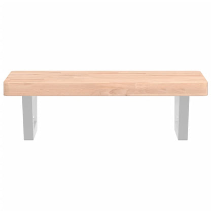 vidaXL Waschbeckenregal Wandmontage Stahl und Massivholz Buche