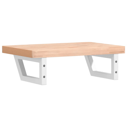 vidaXL Waschbeckenregal Wandmontage Stahl und Massivholz Buche
