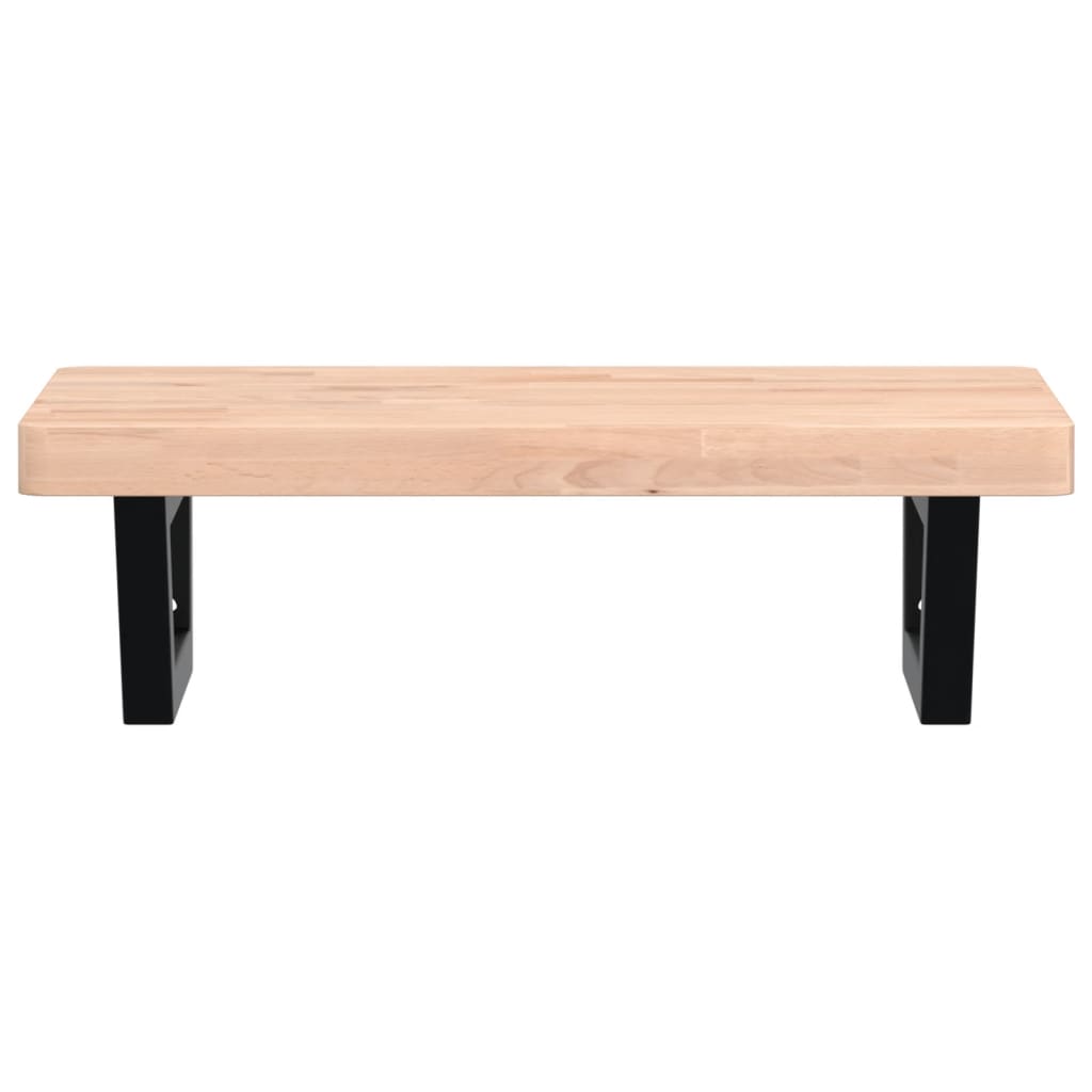 vidaXL Waschbeckenregal Wandmontage Stahl und Massivholz Buche