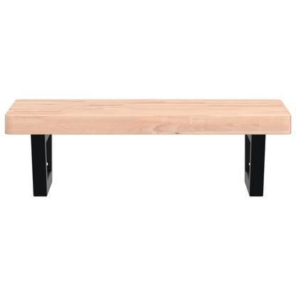 vidaXL Waschbeckenregal Wandmontage Stahl und Massivholz Buche