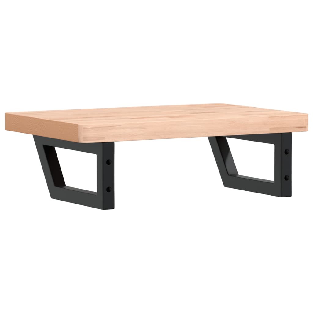 vidaXL Waschbeckenregal Wandmontage Stahl und Massivholz Buche