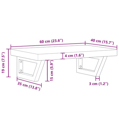 vidaXL Waschbeckenregal Wandmontage Stahl und Massivholz Buche
