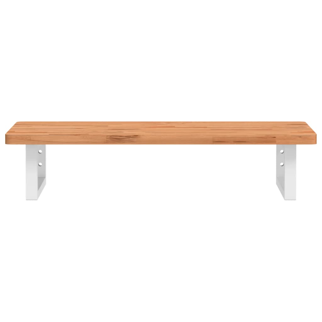 vidaXL Waschbeckenregal Wandmontage Stahl und Massivholz Buche