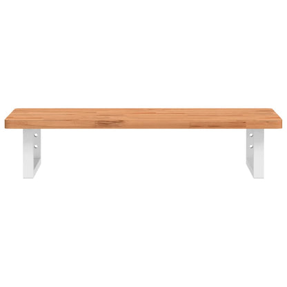 vidaXL Waschbeckenregal Wandmontage Stahl und Massivholz Buche