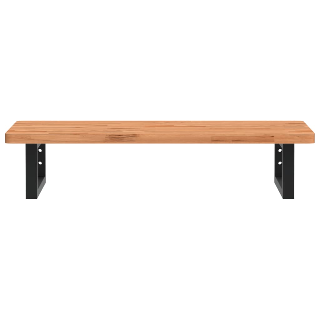 vidaXL Waschbeckenregal Wandmontage Stahl und Massivholz Buche
