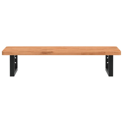 vidaXL Waschbeckenregal Wandmontage Stahl und Massivholz Buche