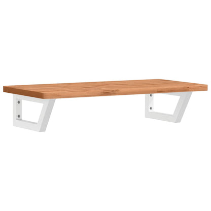 vidaXL Waschbeckenregal Wandmontage Stahl und Massivholz Buche