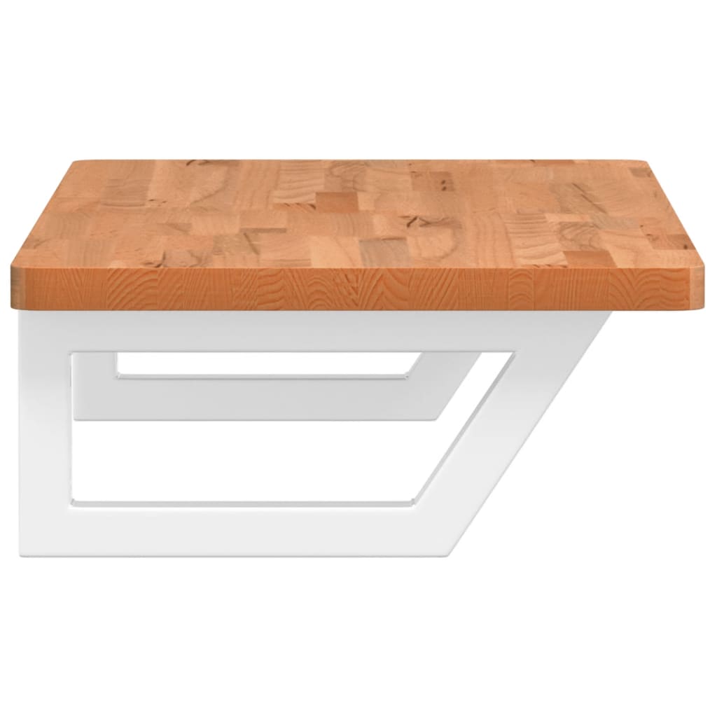 vidaXL Waschbeckenregal Wandmontage Stahl und Massivholz Buche