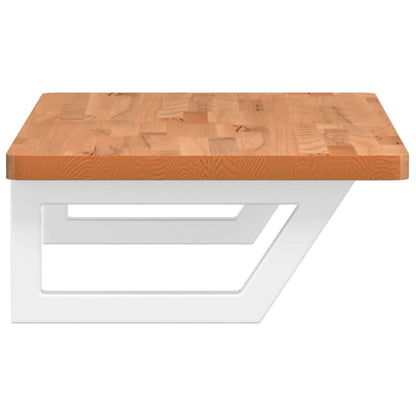 vidaXL Waschbeckenregal Wandmontage Stahl und Massivholz Buche