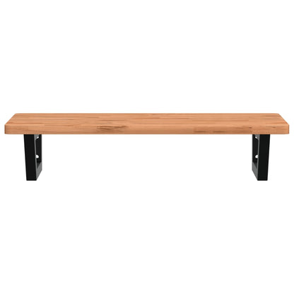 vidaXL Waschbeckenregal Wandmontage Stahl und Massivholz Buche