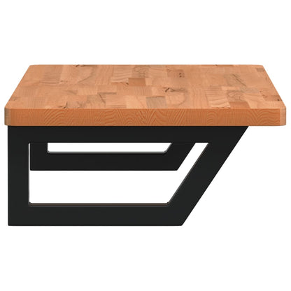 vidaXL Waschbeckenregal Wandmontage Stahl und Massivholz Buche