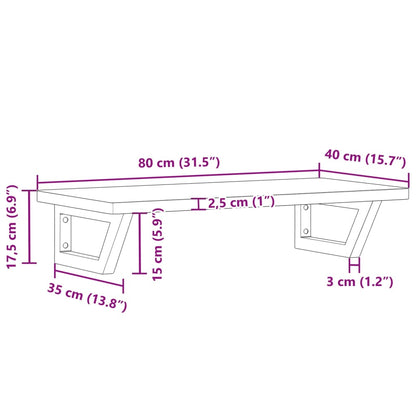 vidaXL Waschbeckenregal Wandmontage Stahl und Massivholz Buche