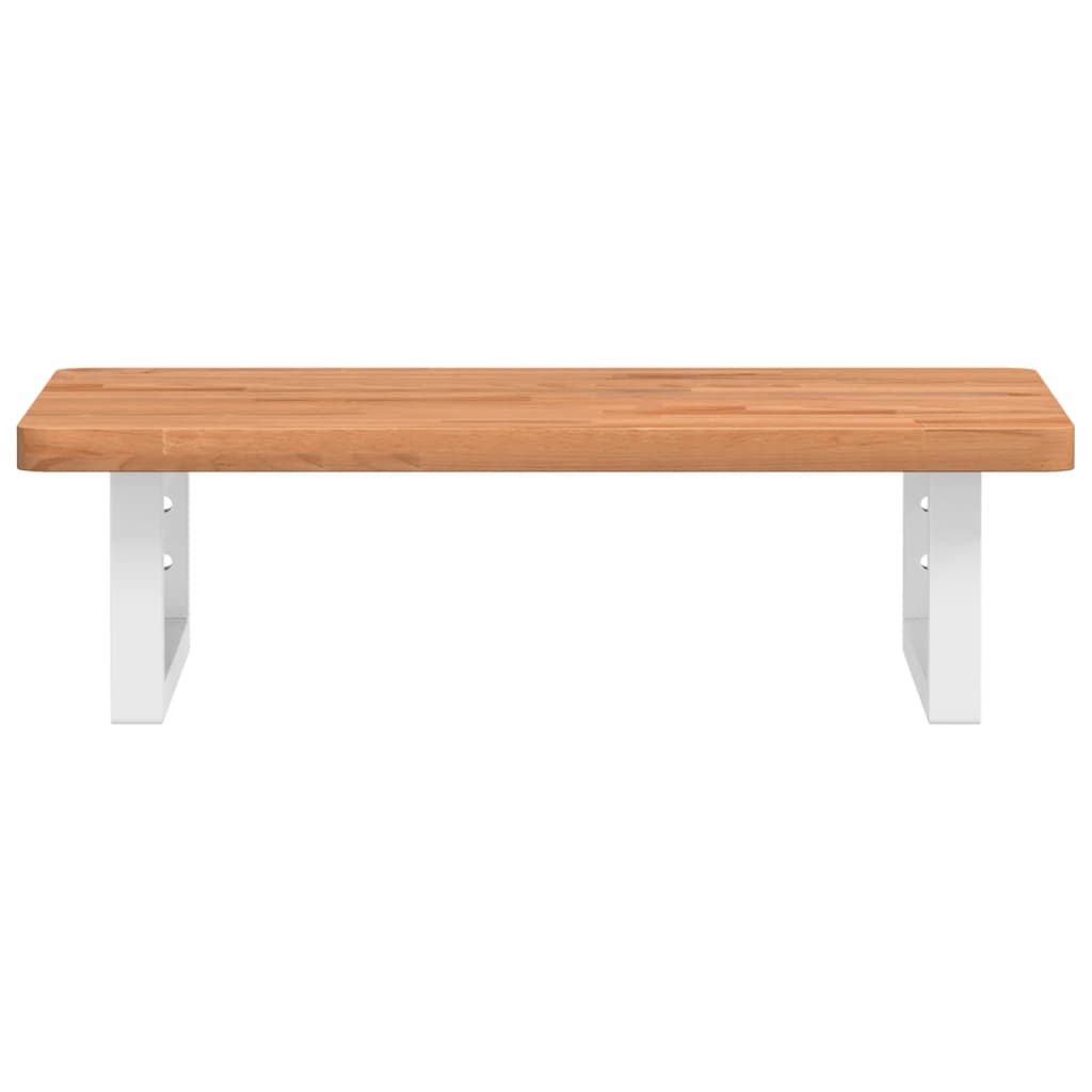 vidaXL Waschbeckenregal Wandmontage Stahl und Massivholz Buche
