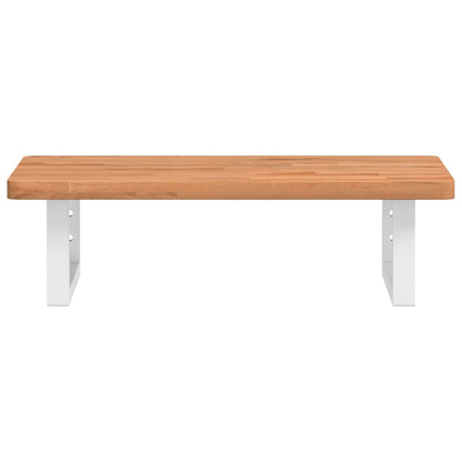 vidaXL Waschbeckenregal Wandmontage Stahl und Massivholz Buche