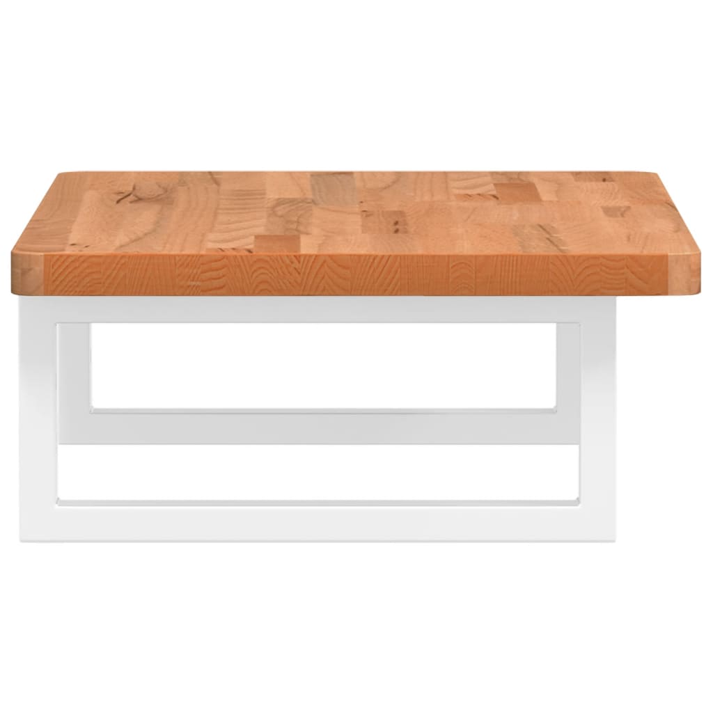 vidaXL Waschbeckenregal Wandmontage Stahl und Massivholz Buche