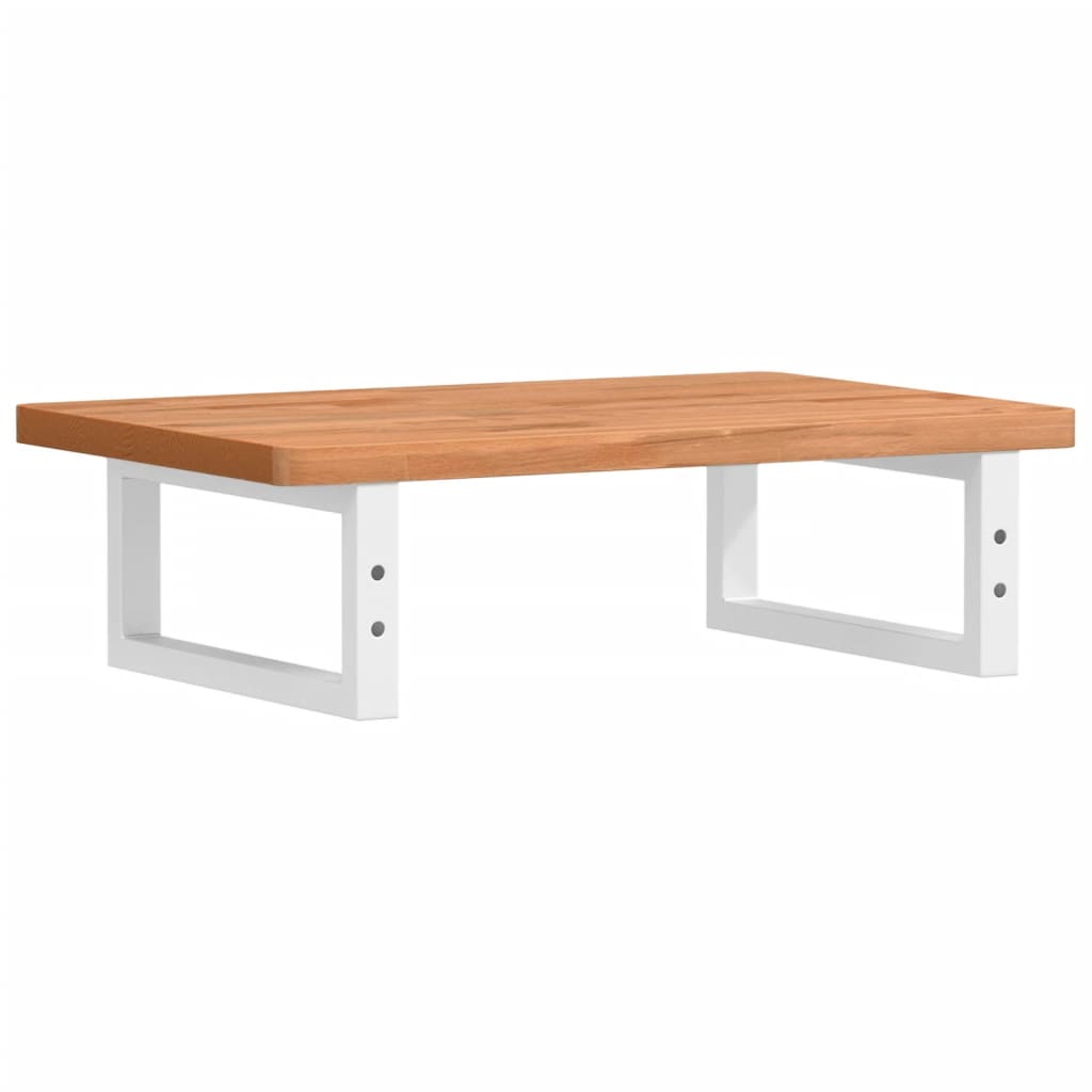 vidaXL Waschbeckenregal Wandmontage Stahl und Massivholz Buche