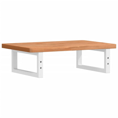 vidaXL Waschbeckenregal Wandmontage Stahl und Massivholz Buche