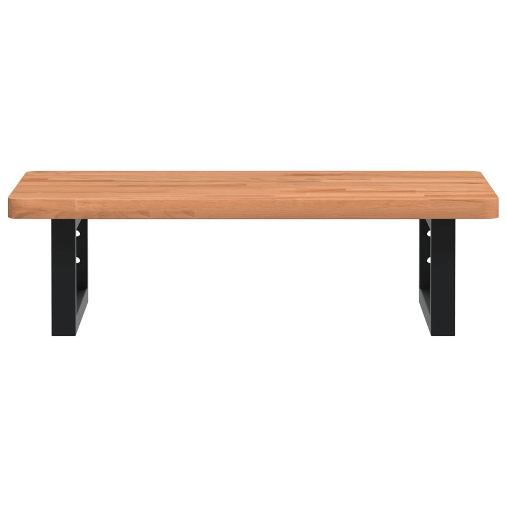vidaXL Waschbeckenregal Wandmontage Stahl und Massivholz Buche