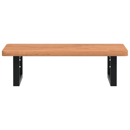vidaXL Waschbeckenregal Wandmontage Stahl und Massivholz Buche
