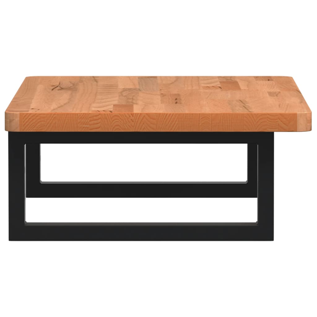 vidaXL Waschbeckenregal Wandmontage Stahl und Massivholz Buche