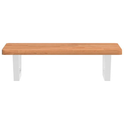 vidaXL Waschbeckenregal Wandmontage Stahl und Massivholz Buche