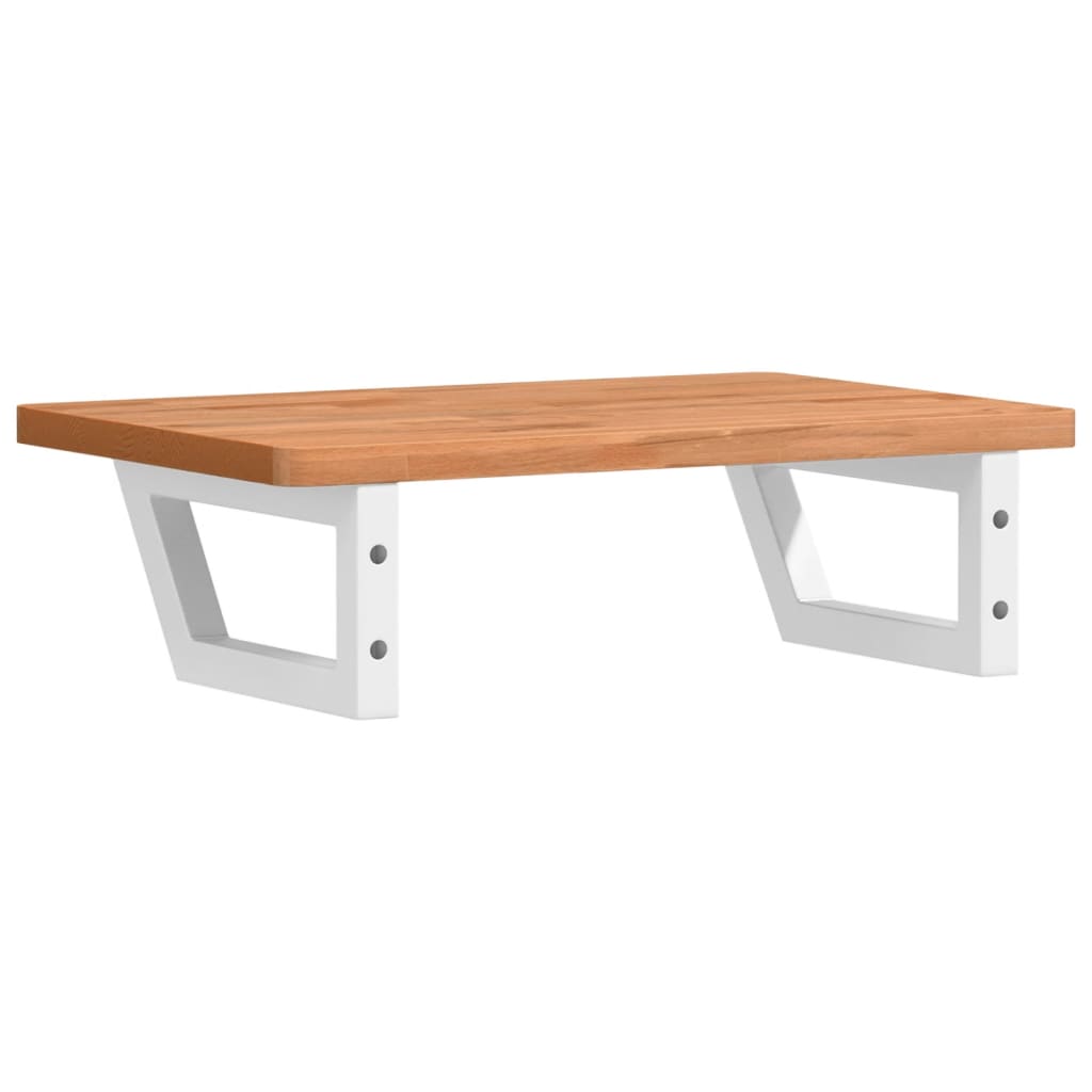 vidaXL Waschbeckenregal Wandmontage Stahl und Massivholz Buche
