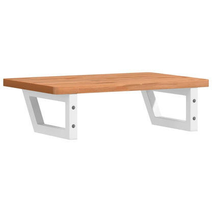 vidaXL Waschbeckenregal Wandmontage Stahl und Massivholz Buche