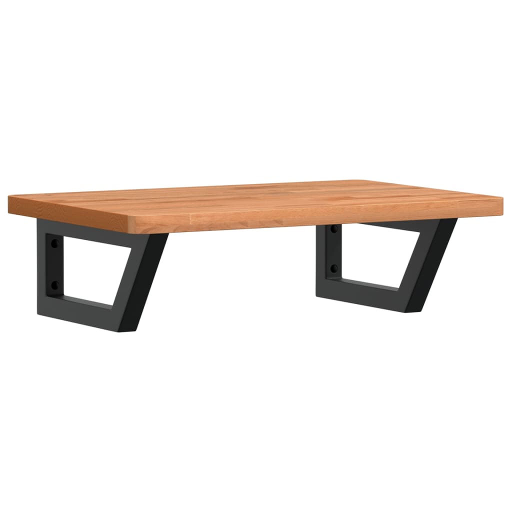 vidaXL Waschbeckenregal Wandmontage Stahl und Massivholz Buche