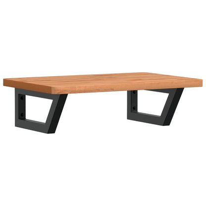 vidaXL Waschbeckenregal Wandmontage Stahl und Massivholz Buche
