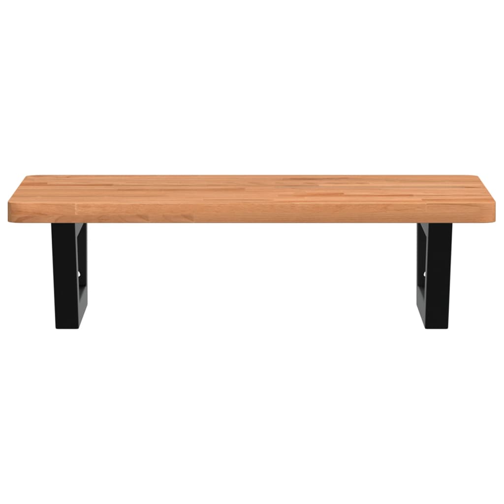 vidaXL Waschbeckenregal Wandmontage Stahl und Massivholz Buche