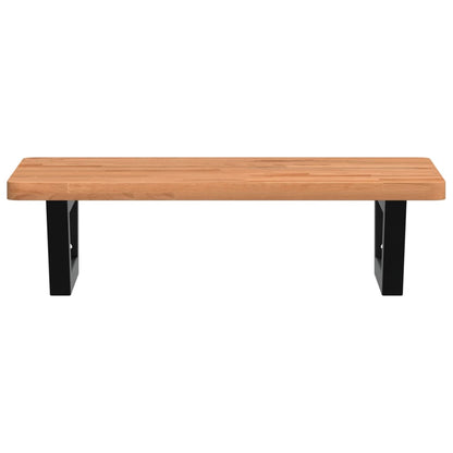 vidaXL Waschbeckenregal Wandmontage Stahl und Massivholz Buche