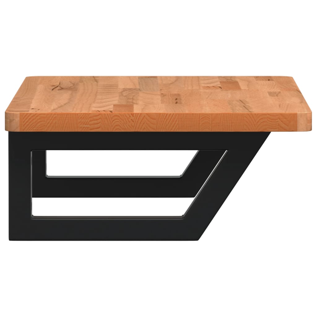 vidaXL Waschbeckenregal Wandmontage Stahl und Massivholz Buche