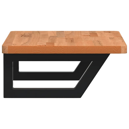 vidaXL Waschbeckenregal Wandmontage Stahl und Massivholz Buche