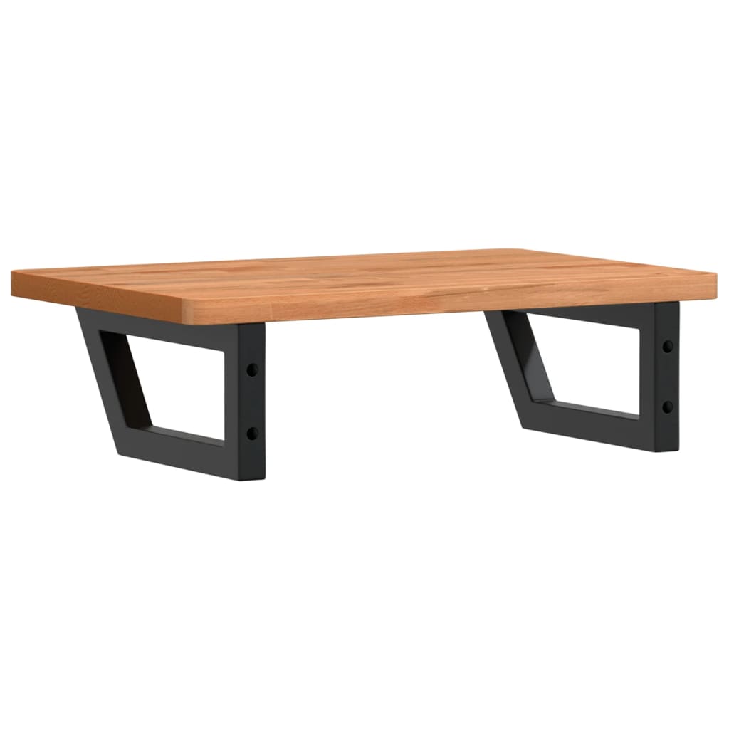 vidaXL Waschbeckenregal Wandmontage Stahl und Massivholz Buche
