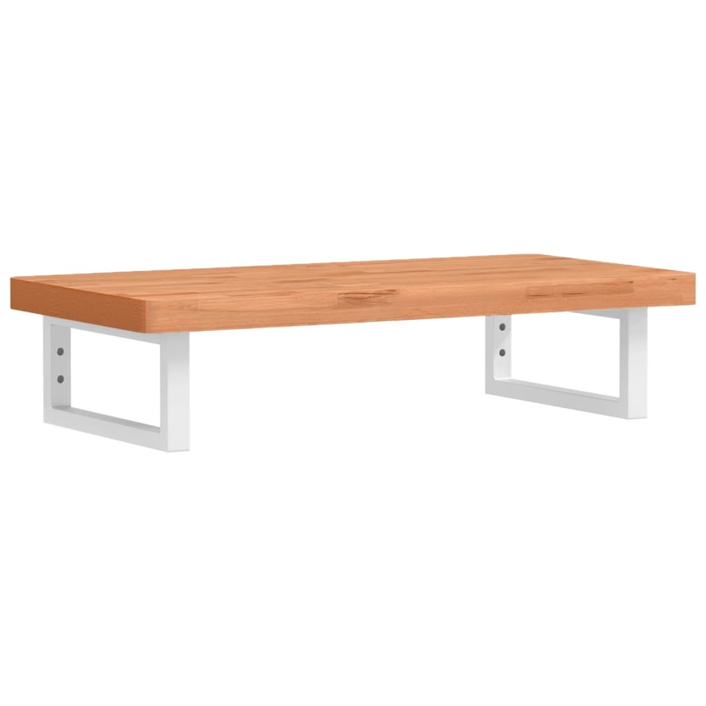 vidaXL Waschbeckenregal Wandmontage Stahl und Massivholz Buche
