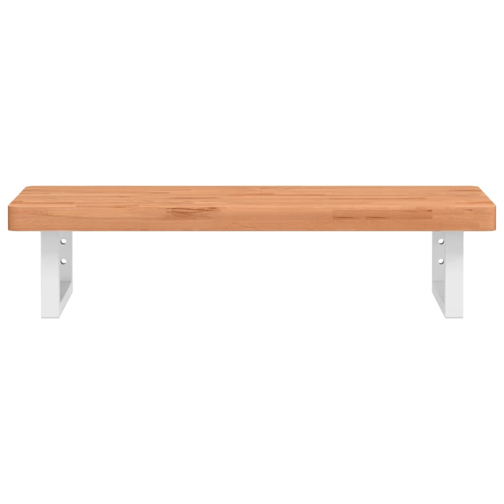 vidaXL Waschbeckenregal Wandmontage Stahl und Massivholz Buche