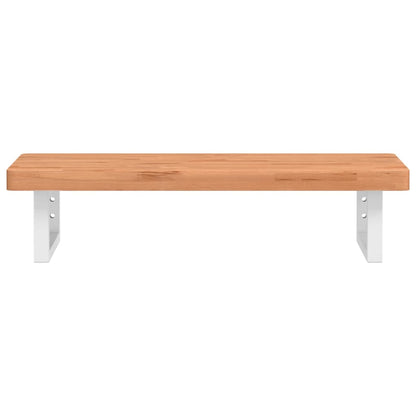 vidaXL Waschbeckenregal Wandmontage Stahl und Massivholz Buche