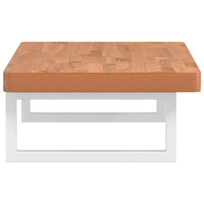 vidaXL Waschbeckenregal Wandmontage Stahl und Massivholz Buche